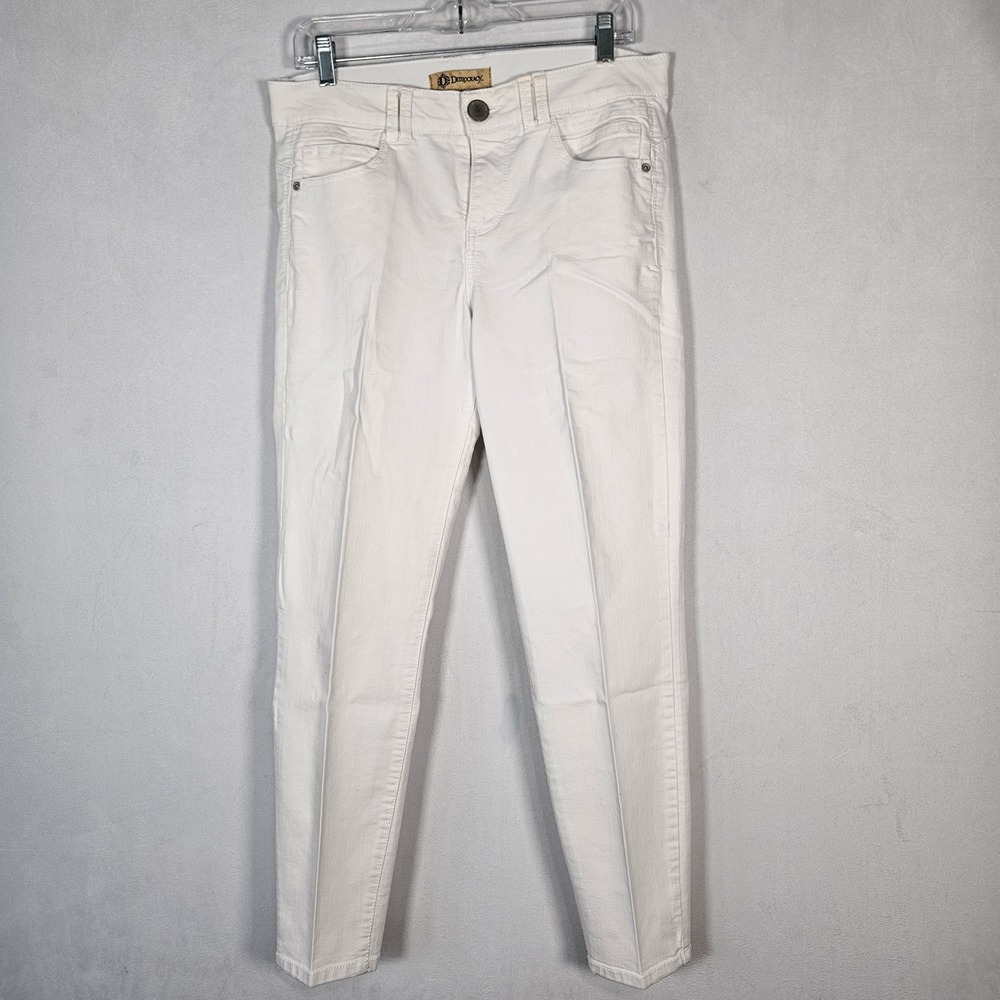 Democracy Ab Technology Jeans Women 10 White Skinny Stretch Casual Coastal 33x27